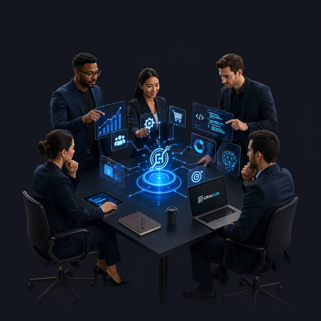Digital operation with connected website, CRM, ecommerce, automation, and analytics